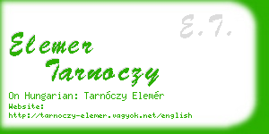elemer tarnoczy business card